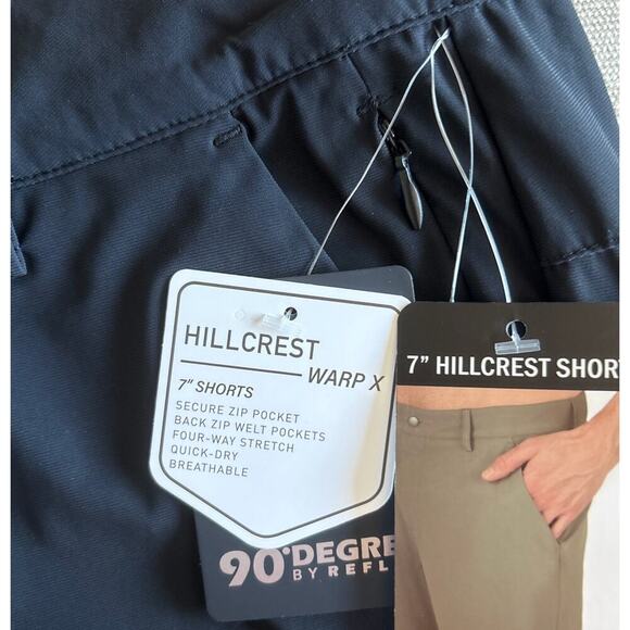 90 Degree Hillcrest Warp X Shorts Men’s M Black 7” Stretch New with tags - Picture 6 of 7